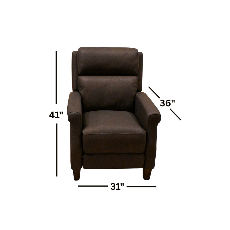 Manchester Chocolate Top Grain Leather Power Recliner with Extended Footrest