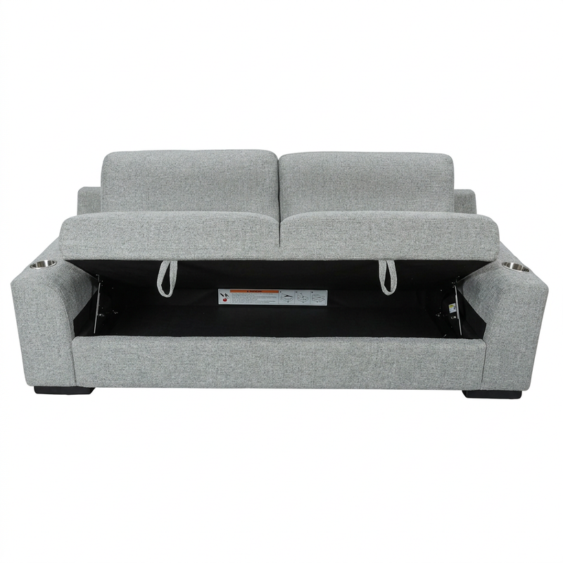 Bryce Sofa w/ Storage & Two Stainless Steel Cup Holders