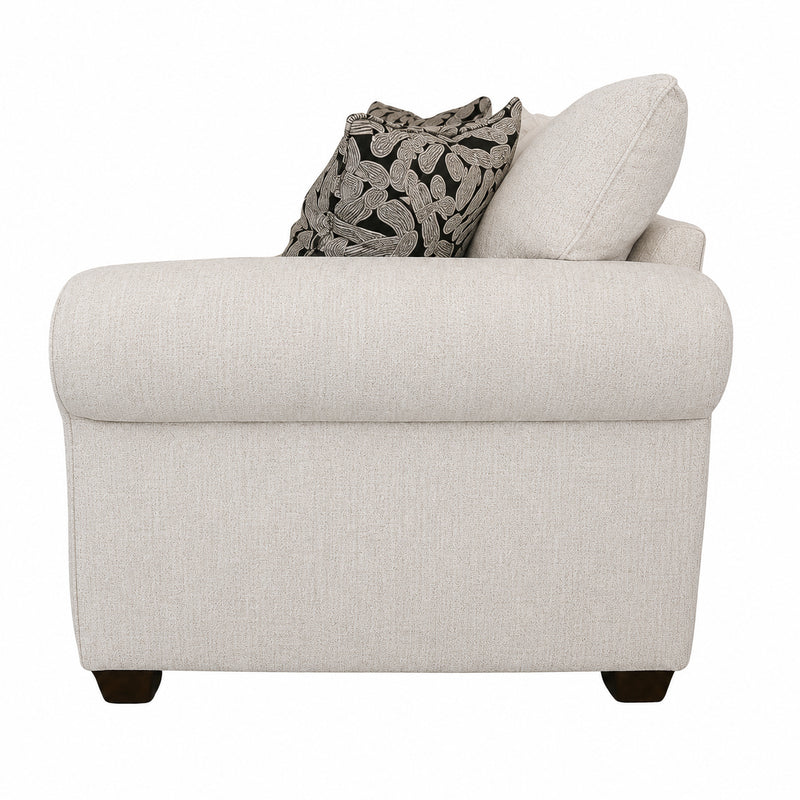 Collins Sofa in Grande Glacier with Linocut Onyx Pillows