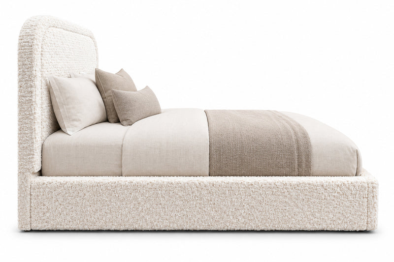 Beckham King Bed in Doodle Ivory