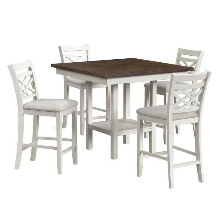 Brooks White 5 Piece Counter Set