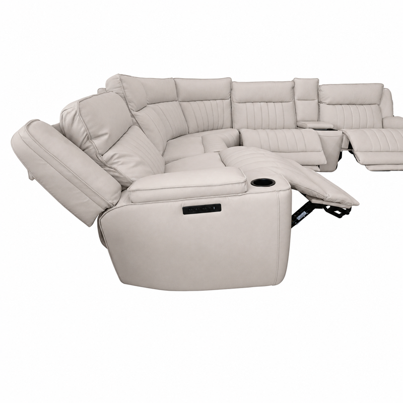 Avery Leather Triple Power Sectional