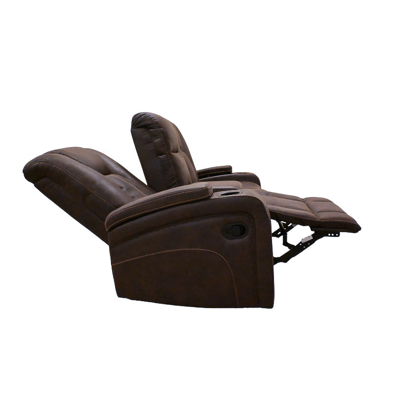 Cowboy Brown Glider Console Loveseat