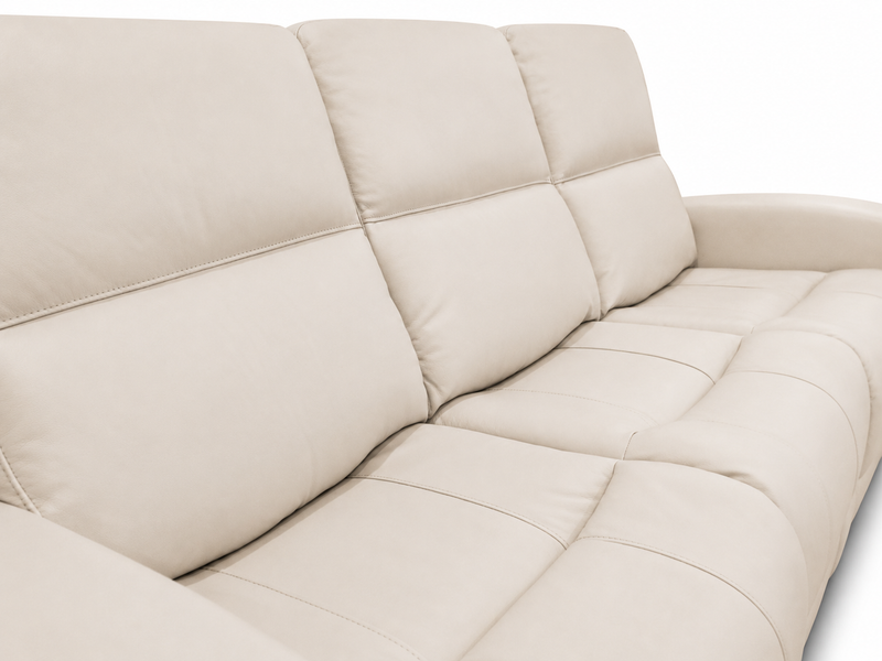Austin White Leather Reclining Sofa