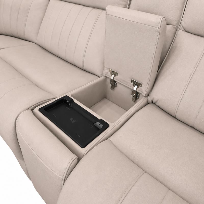 Avery Leather Triple Power Sectional