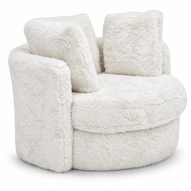Yakety Yak Natural Fur Swivel Pod