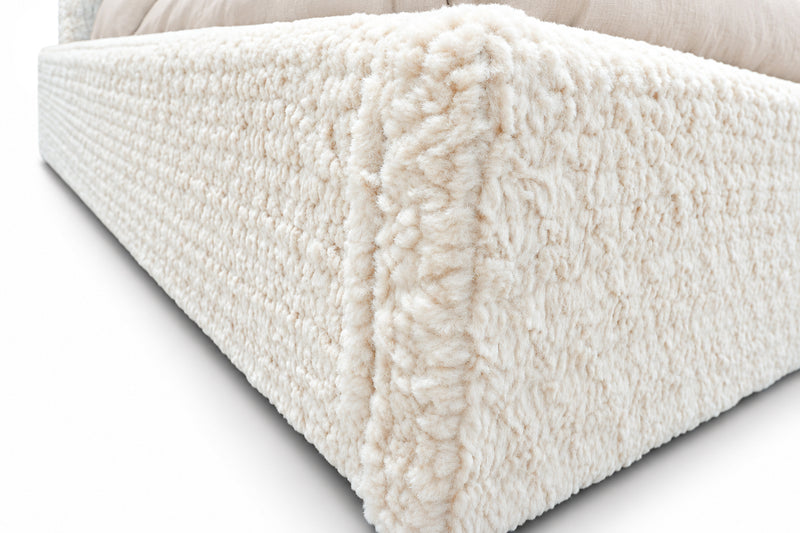 Beckham King Bed in Doodle Ivory