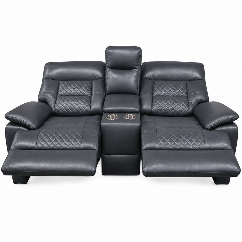 Trinidad Pebble Grey Dual Power Reclining Loveseat