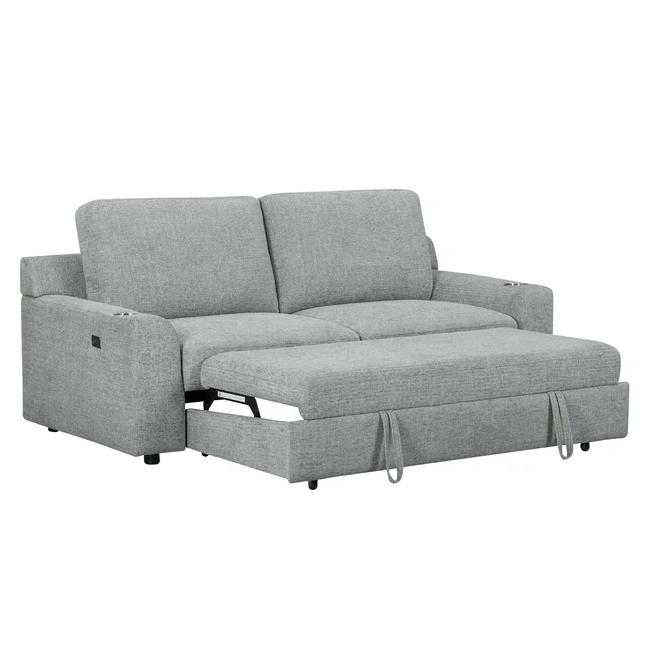 Bryce Pop Up Sleeper Love Seat W/ Two Stainless Steel Cup Holders