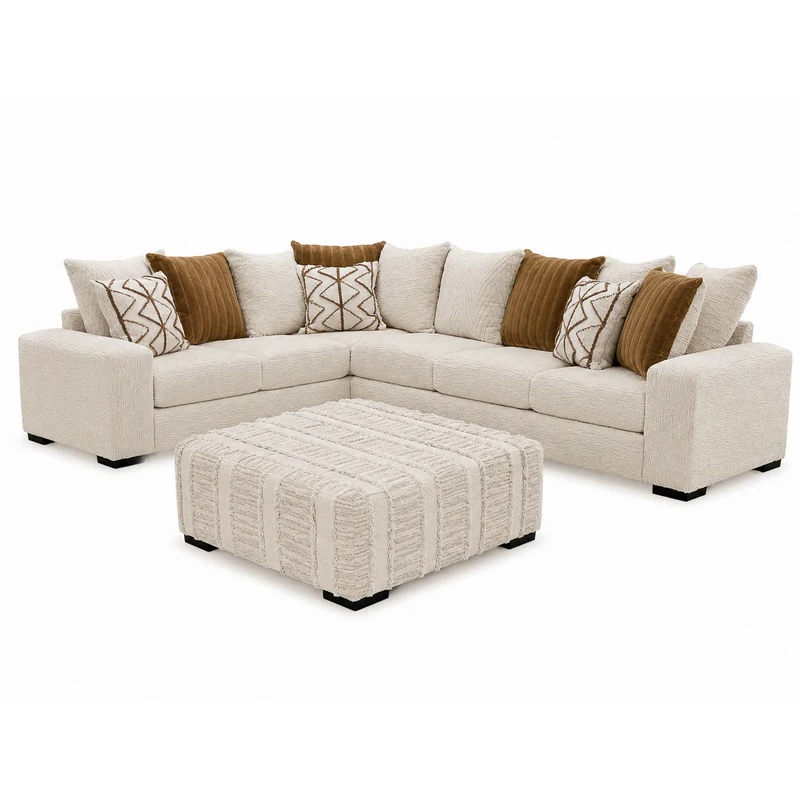 1/2 PRICE Haven Oatmeal Ottoman w/ Purchase of Haven Oatmeal Sectional