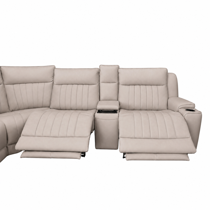 Avery Leather Triple Power Sectional