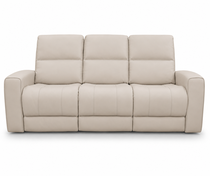 Austin White Leather Reclining Sofa