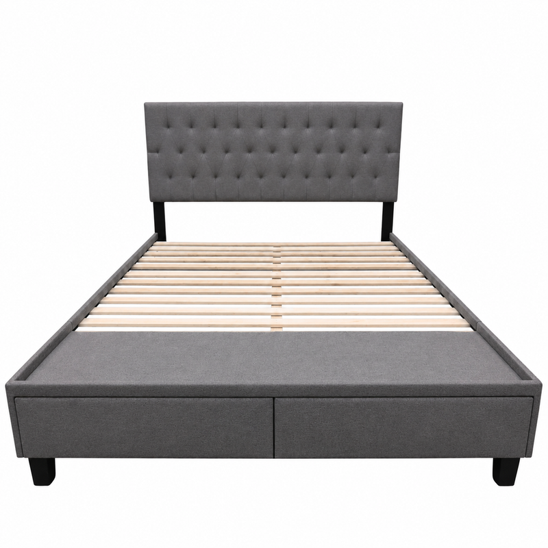 Iris Stone Queen Panel Storage Bed