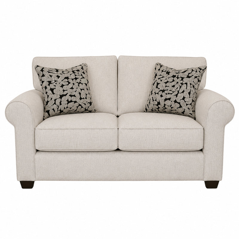 Collins Loveseat in Grande Glacier w/ Linocut Onyx