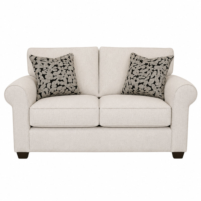 Collins Loveseat in Grande Glacier w/ Linocut Onyx