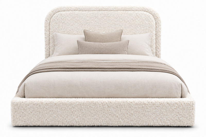 Beckham King Bed in Doodle Ivory