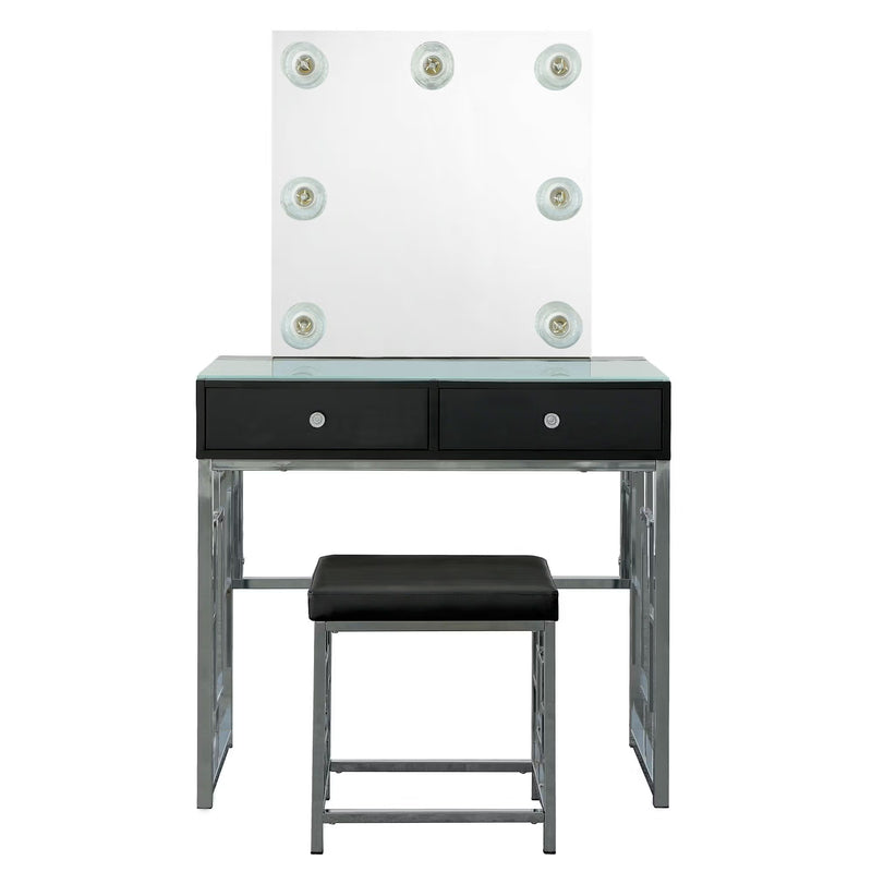 Margo Dressing Table w/ Stool, Mirrors, Lights