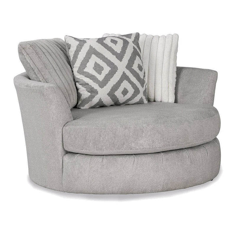 Mondo Tweed Silver Swivel Chair