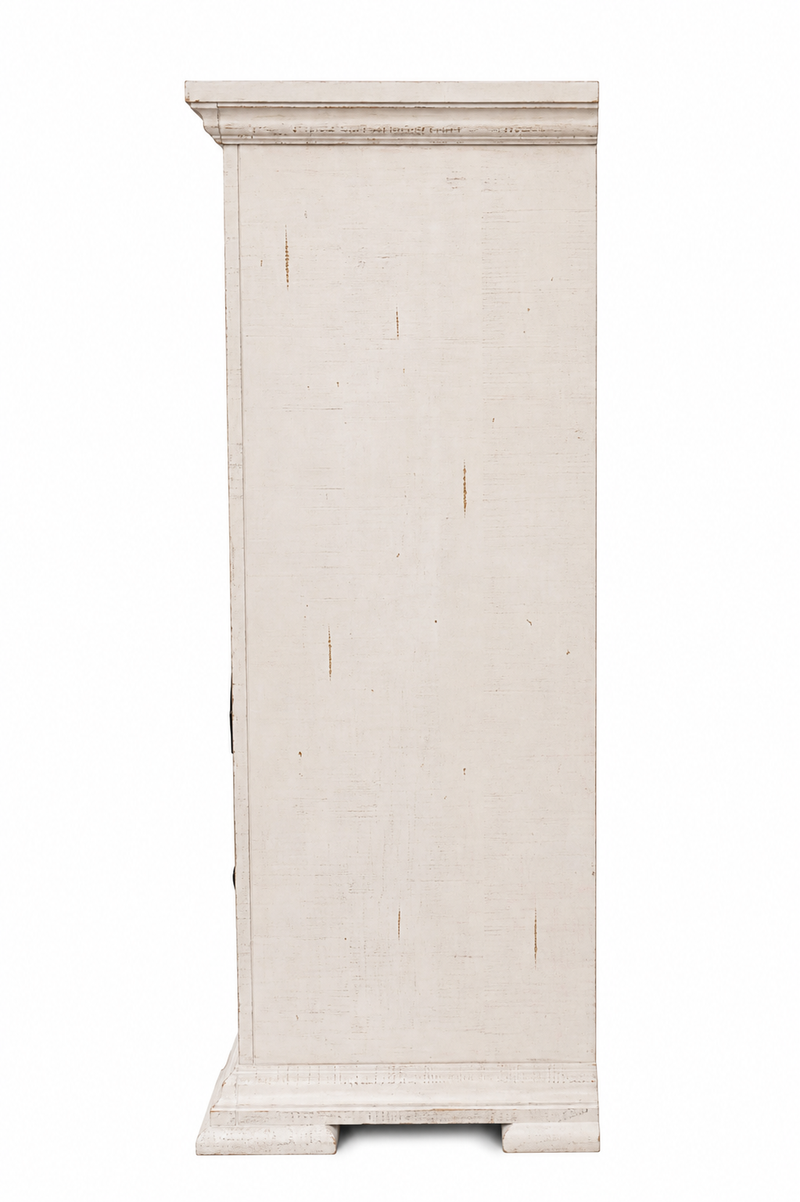 Heather Rustic White Queen Panel Dresser