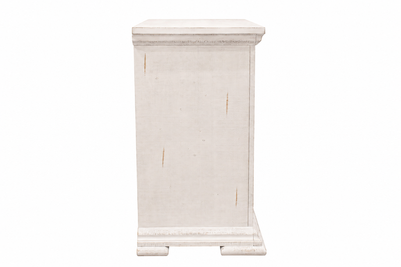 Heather Rustic White Nightstand w/ USB and USBC Ports