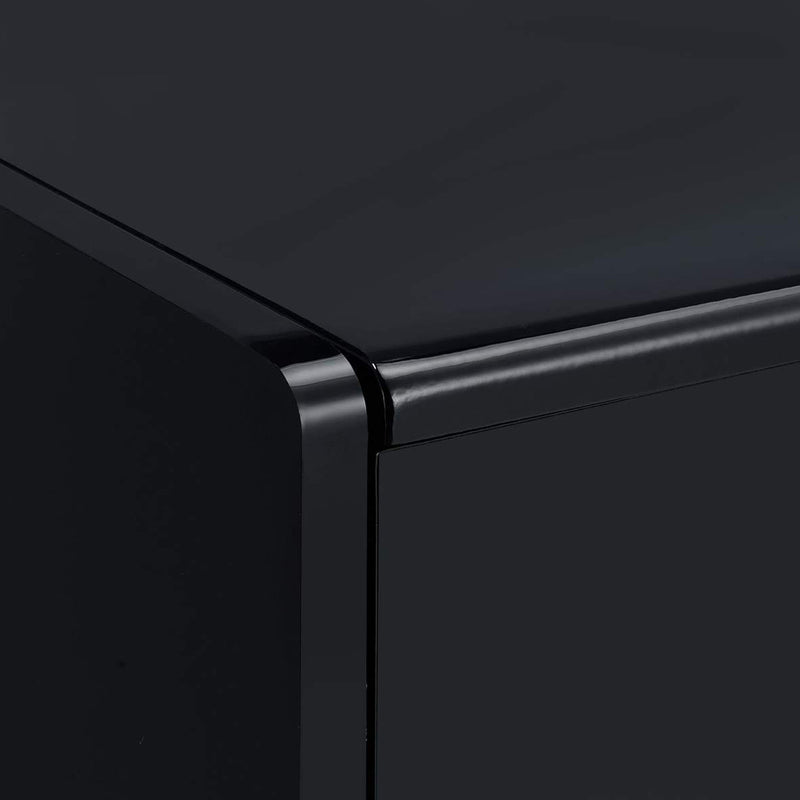 Irvine Glossy Black Dressing Table w/ Stool