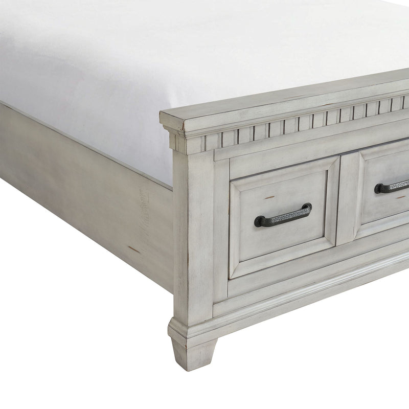 McCoy Antique White Queen Storage Bed