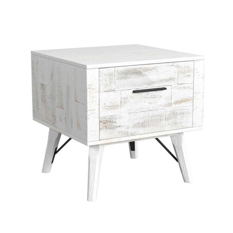 Rogen Rustic White End Table