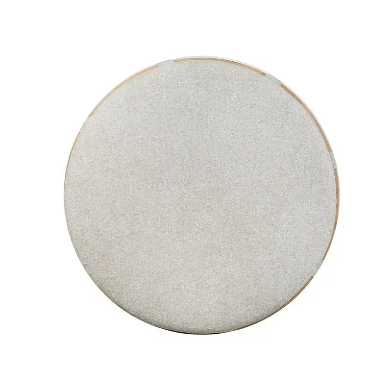 Lindon Round Cocktail Table w/ Grey Upholstery and Casters