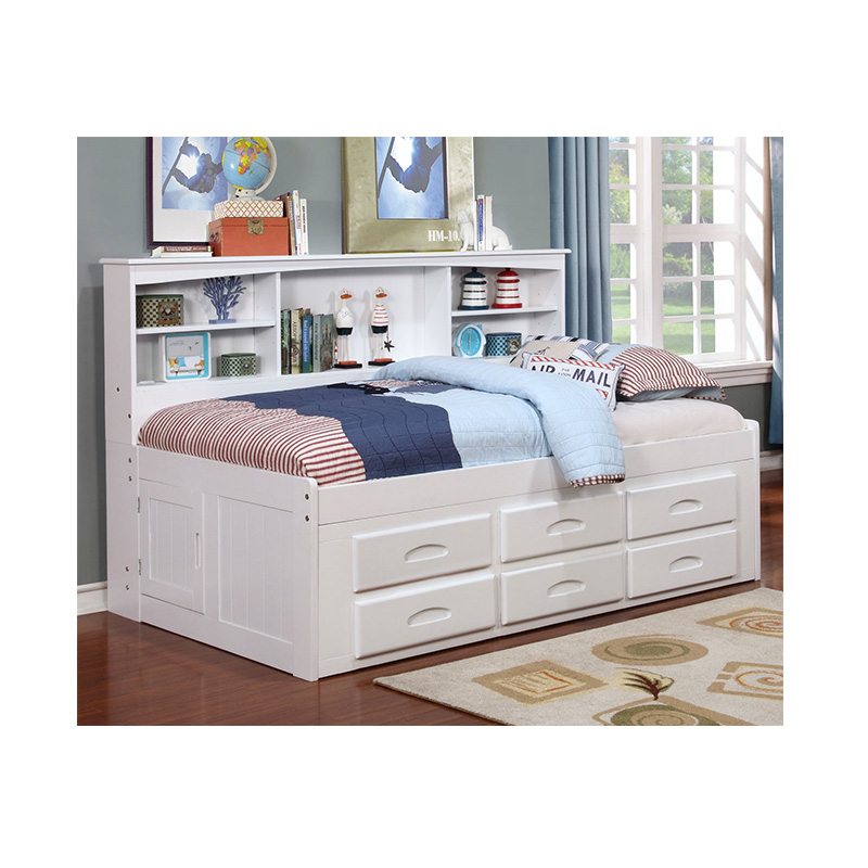 White Twin Bookcase Daybed With 6 Drawers Cleo S Furniture