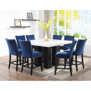 Camila Blue Velvet Counter Chair with Nailhead Camila Blue