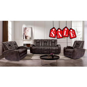 Optimus Brown Reclining Living Room Group