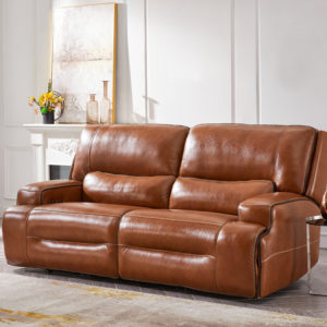 Edward Power Reclining Leather Sofa