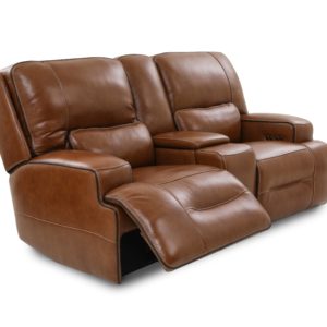 Edward Power Reclining Leather Love Seat