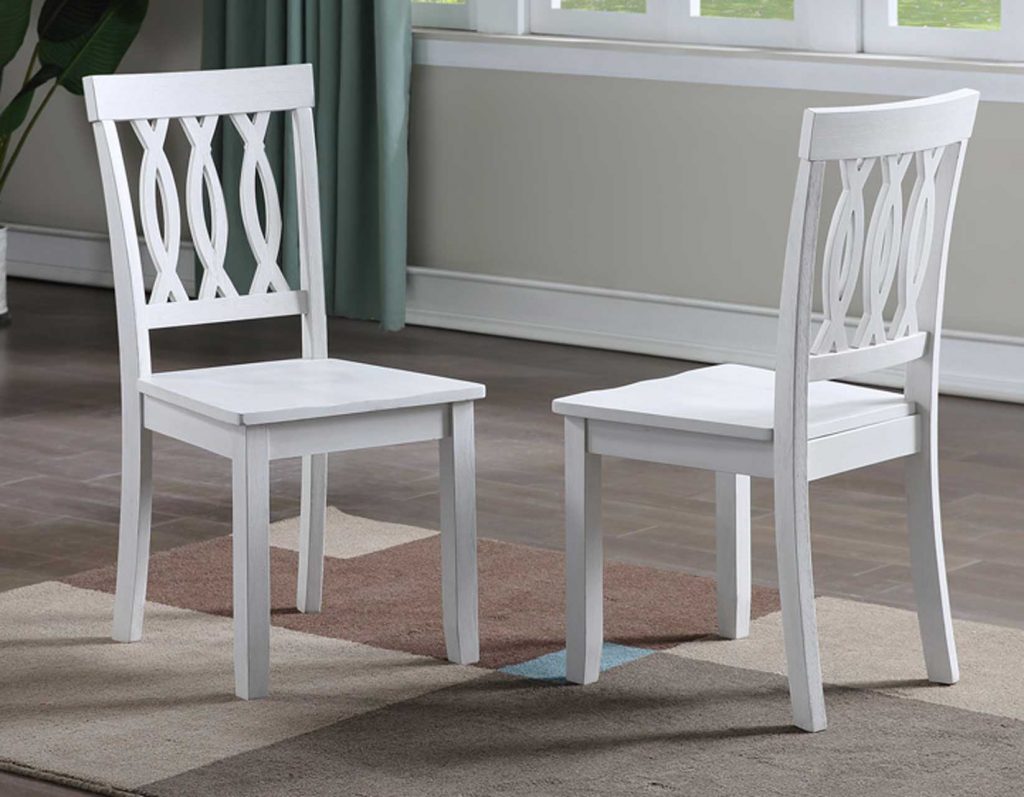 Naples White Side Chair - Cleo's Furniture