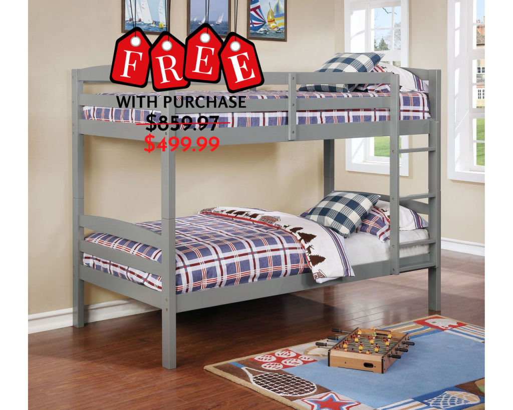 Free Twin Mattresses with Purchase of Twin / Twin Bunk Bed Cleo's