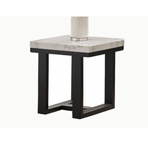 Lucca White Marble Top End Table