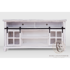 Old White Barn Door TV Stand Old White Barn Door TV Stand
