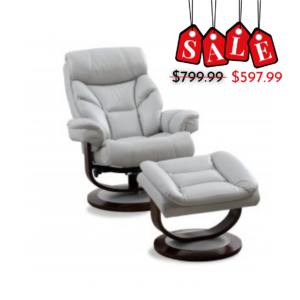 Avery Fog Euro Chair & Ottoman