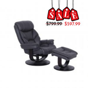 Avery Black Euro Chair & Ottoman