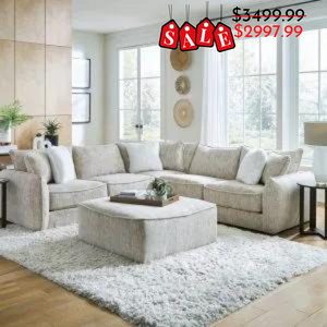 Bucktown 3Pc Sectional Parchment