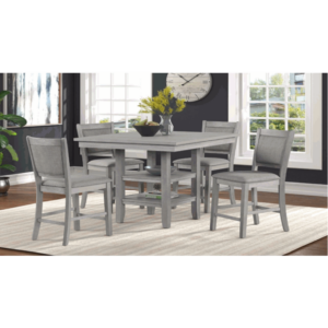 Riley Square Dining Table with Four Upholstered Chairs Riley