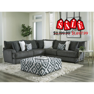 Mondo Tweed Gunmetal Two-Piece Sectional