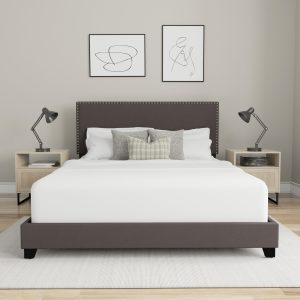 Willow Queen Charcoal Upholstered Bed