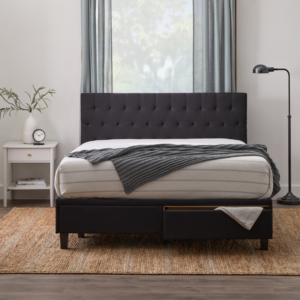 Iris Queen Panel Storage Bed Black