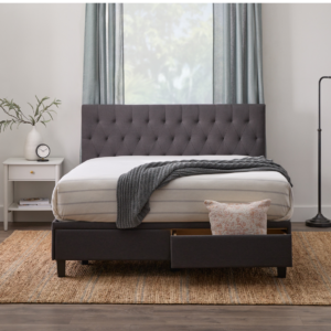 Iris Queen Panel Storage Bed Charcoal