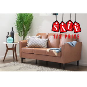 Atwood Carmel Brown Upholstered Curved Arm Sofa Atwood Carmel Brown Upholstered Curved Arm Sofa