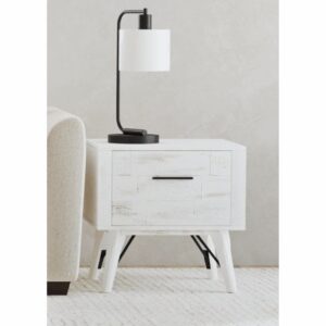 Rogen Rustic White End Table