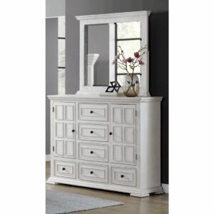 Heather Rustic White Dresser and Mirror