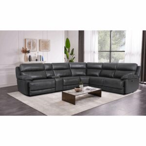Lucia 6 Pc Top Grain Leather Sectional